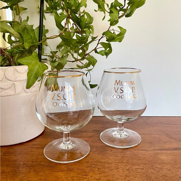MUMM VSOP Cognac Brandy Snifter Glasses with Gold Rim 4-3/8" tall - Picture 7 of 7